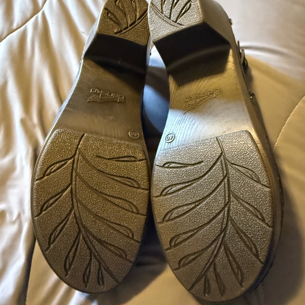 Dansko Black Leather Heeled Mules - Picture 6 of 9